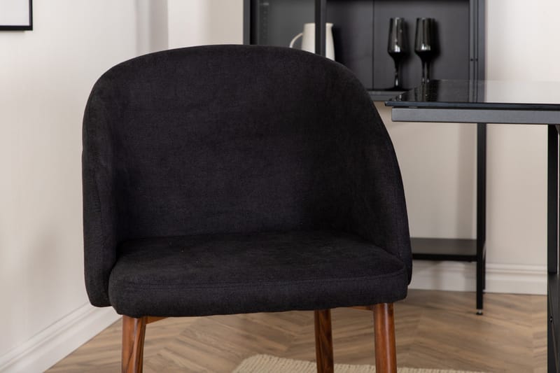 Matgrupp Leria 200 cm inkl 6 Kullersbro Stolar - Glas/Svart/Brun - Möbler - Matplats - Matgrupp & matbord med stolar