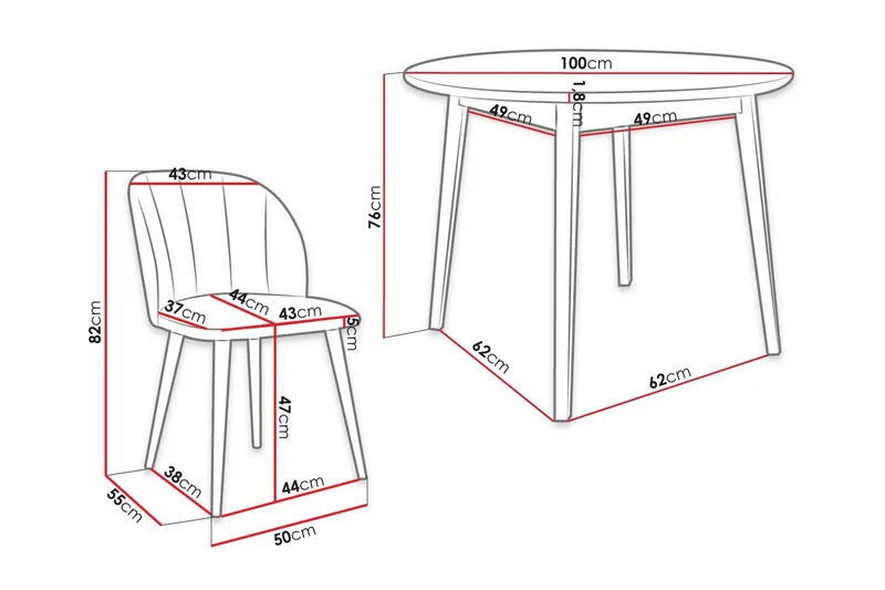 Matgrupp - Rosa - Möbler - Matplats - Matgrupp & matbord med stolar