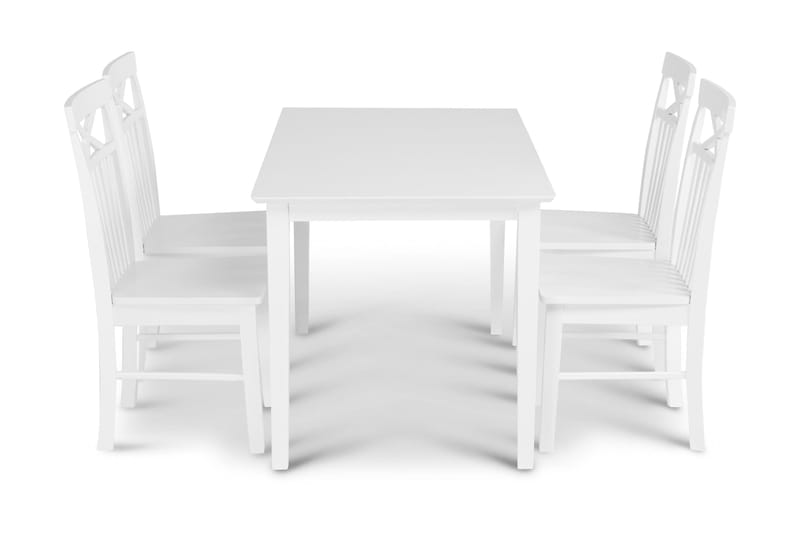 MAXIMILIAN Matbord 120 cm Vit + 4 Stolar Vit - Matgrupp & matbord med stolar