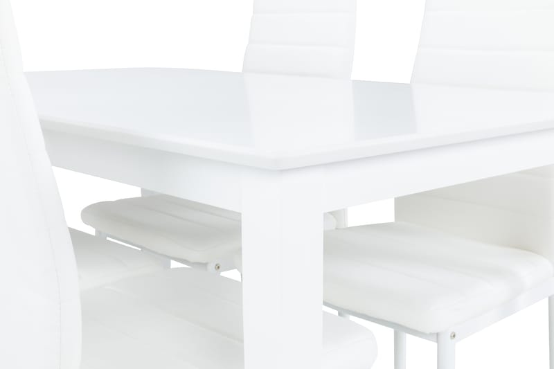 MAXIMILIAN Matbord 120 cm Vit + 4 TEKLA Stolar Vit - Matgrupp & matbord med stolar