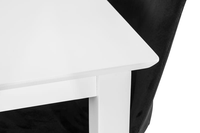 MAXIMILIAN Matbord 120 cm Vit + 4 ZENIT Stolar Sammet Svart - Matgrupp & matbord med stolar