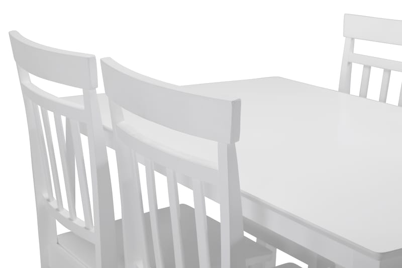 MELROSE Bord + 4 AMMON Stol Vit - Matgrupp & matbord med stolar