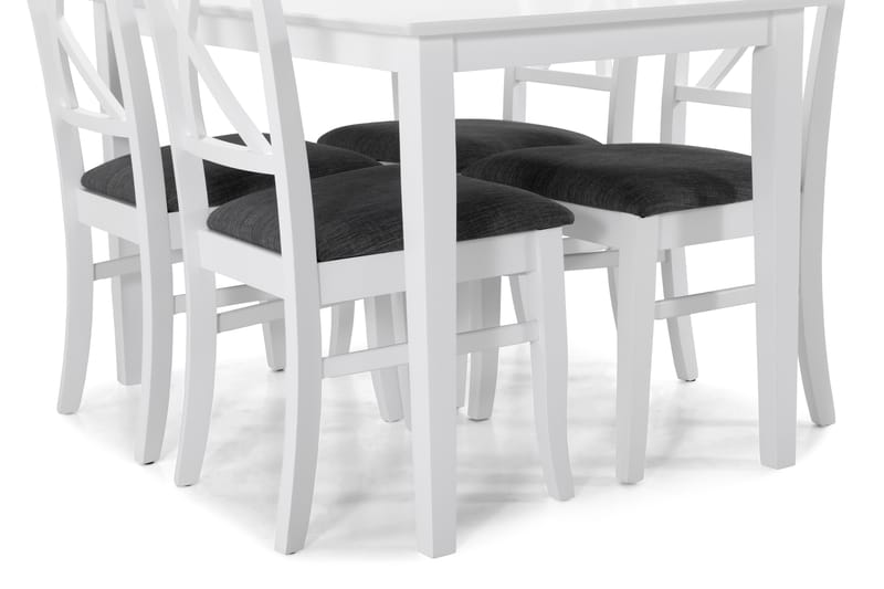MELROSE Bord + 4 HAILEY Stol Vit - Matgrupp & matbord med stolar