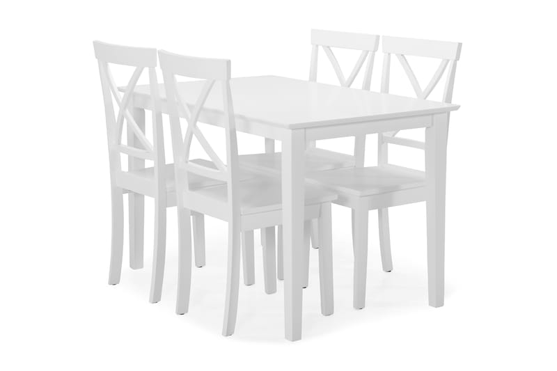 MELROSE Bord + 4 JEROME Stol Vit - Matgrupp & matbord med stolar