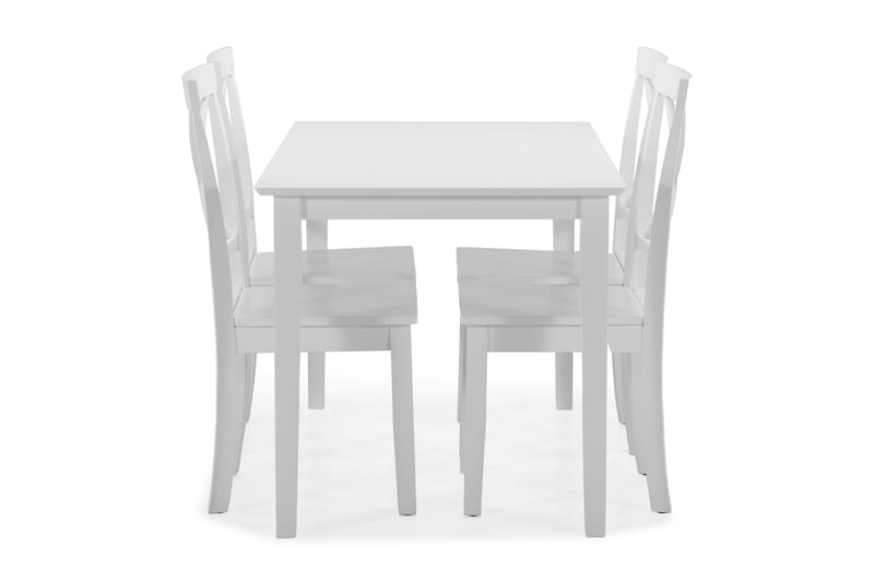 MELROSE Bord + 4 JEROME Stol Vit - Matgrupp & matbord med stolar