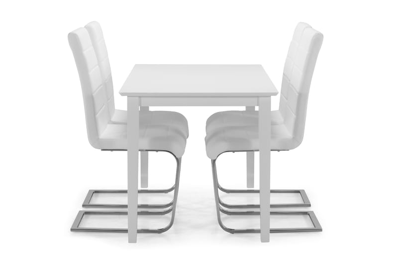 MELROSE Matbord + 4 SALA Stol Vit/Krom - Matgrupp & matbord med stolar