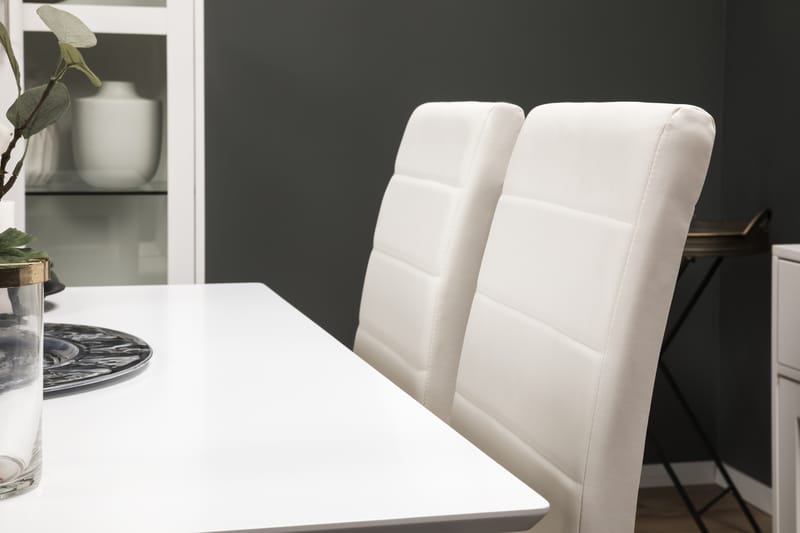 MELROSE Matbord + 4 SALA Stol Vit/Krom - Matgrupp & matbord med stolar
