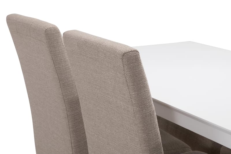 MELROSE Matbord + 4 STILO Stol Vit/Beige/Ek - Matgrupp & matbord med stolar
