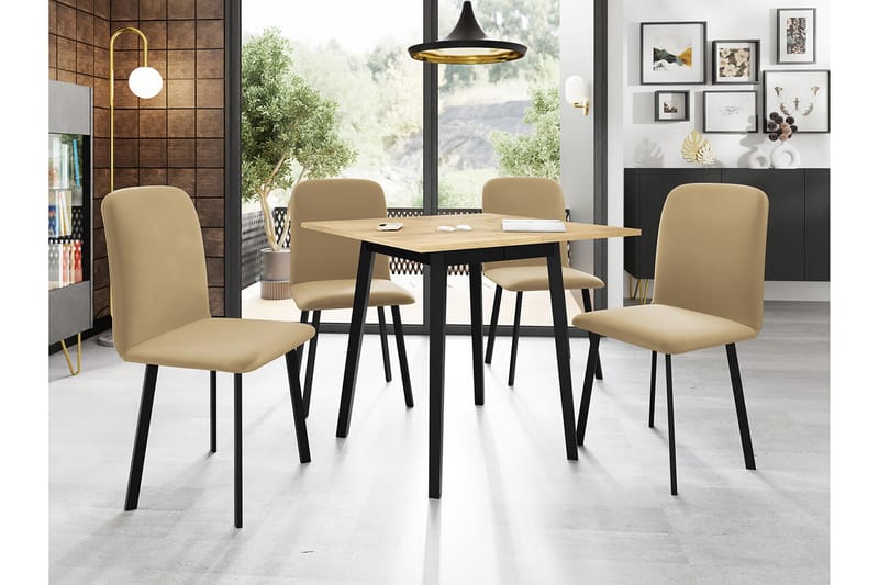 Narberth Matgrupp Beige/Svart - Möbler - Matplats - Matgrupp & matbord med stolar