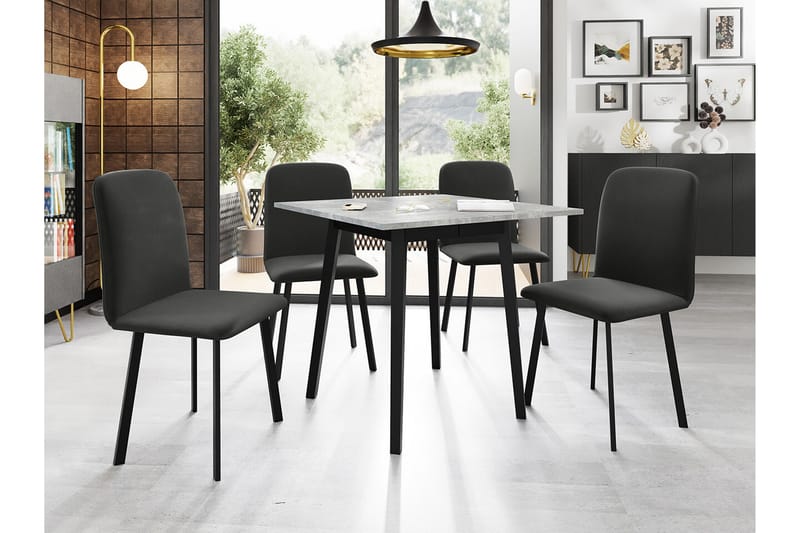 Narberth Matgrupp Grå/Svart - Möbler - Matplats - Matgrupp & matbord med stolar