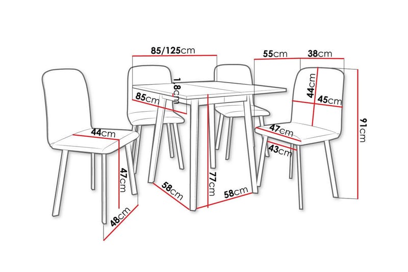 Narberth Matgrupp Grön/Svart - Möbler - Matplats - Matgrupp & matbord med stolar