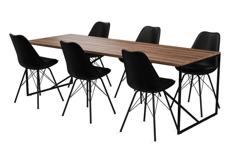 NIJOU Matbord 240 cm Med 8 st ZENIT Matstol Konstläder - Matgrupp & matbord med stolar