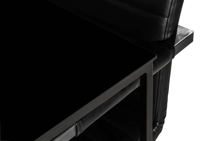 NIJOU Matbord + 6 HENRY Stol Svart PU/Glas/Metall - Matgrupp & matbord med stolar