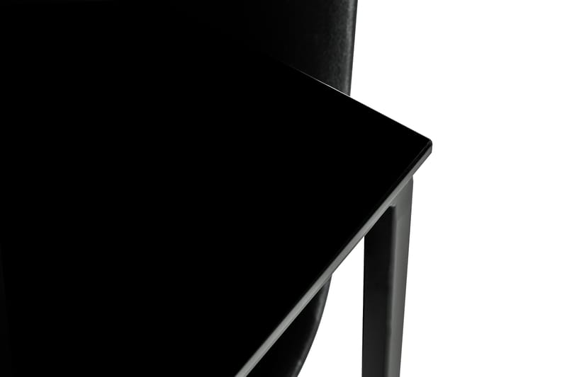 NIJOU Matbord + 6 ZENIT Stol Svart PU/Glass/Metall - Matgrupp & matbord med stolar
