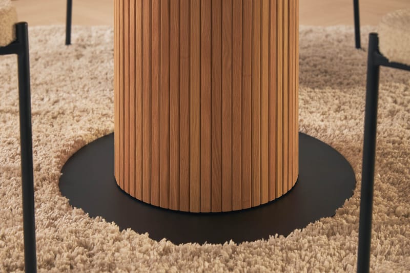 Noira Matbord 120 cm Massiv Valnöt Runt med 4st Gemmiano Mat - Brun - Möbler - Matplats - Matgrupp & matbord med stolar