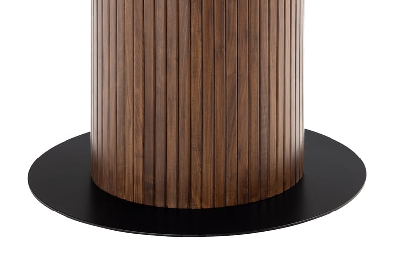 Noira Matbord 120 cm Massiv Valnöt Runt med 4st Gemmiano Mat - Brun - Möbler - Matplats - Matgrupp & matbord med stolar