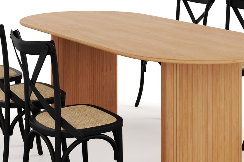 Noira Matbord 220 cm Ek med 6 Kalb Matstolar - Möbler - Matplats - Matgrupp & matbord med stolar