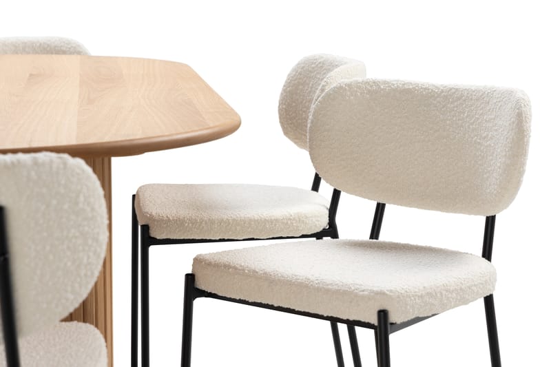 Noira Matbord 220 cm Ek med 6st Gemmiano Matstol - Möbler - Matplats - Matgrupp & matbord med stolar