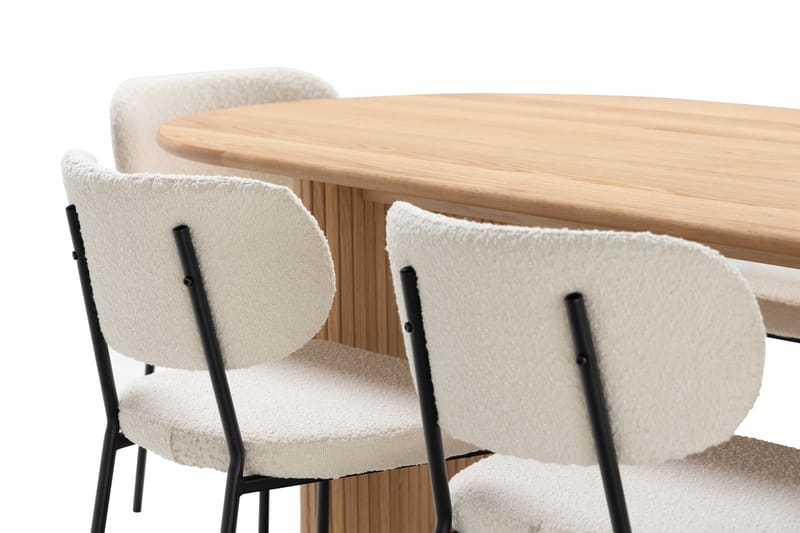 Noira Matbord 220 cm Ek med 6st Gemmiano Matstol - Möbler - Matplats - Matgrupp & matbord med stolar