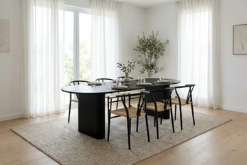 Noira Matgrupp förlängningsbart 220-320 cm Svart med 6 Elysia Matstolar - Möbler - Matplats - Matgrupp & matbord med stolar