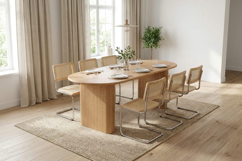 Noira Matgrupp rektangulärt 180 cm Ek med 6 Build Matstolar - Ek - Möbler - Matplats - Matgrupp & matbord med stolar