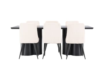 Olivia Matgrupp 210 cm Rektangulär med 6 Leone stolar - Möbler - Matplats - Matgrupp & matbord med stolar