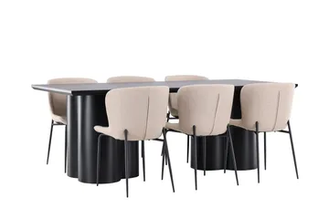 Olivia Matgrupp 210 cm Rektangulär med 6 Modesto stolar - Möbler - Matplats - Matgrupp & matbord med stolar