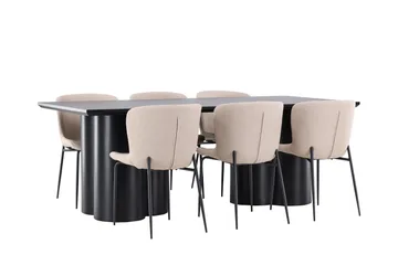Olivia Matgrupp 210 cm Rektangulär med 6 Modesto stolar - Möbler - Matplats - Matgrupp & matbord med stolar