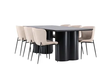 Olivia Matgrupp 210 cm Rektangulär med 6 Modesto stolar - Möbler - Matplats - Matgrupp & matbord med stolar