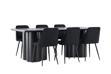 Olivia Matgrupp 210 cm Rektangulär med 6 Night stolar - Möbler - Matplats - Matgrupp & matbord med stolar