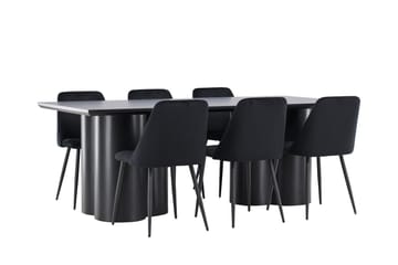 Olivia Matgrupp 210 cm Rektangulär med 6 Night stolar - Möbler - Matplats - Matgrupp & matbord med stolar