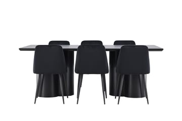 Olivia Matgrupp 210 cm Rektangulär med 6 Night stolar - Möbler - Matplats - Matgrupp & matbord med stolar