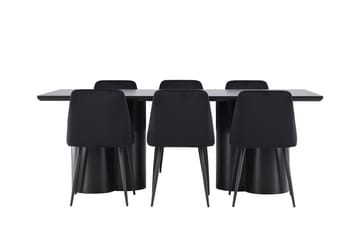 Olivia Matgrupp 210 cm Rektangulär med 6 Night stolar - Möbler - Matplats - Matgrupp & matbord med stolar