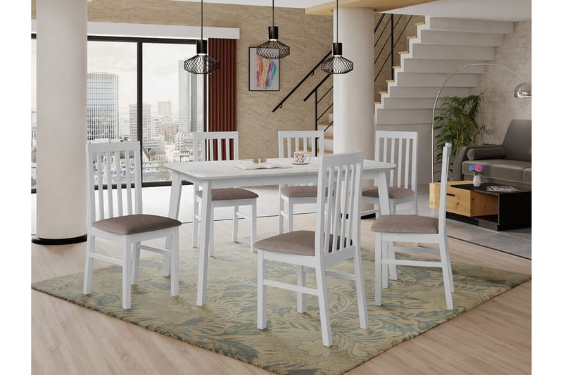 Patrickswell Matgrupp Beige/Vit - Möbler - Matplats - Matgrupp & matbord med stolar