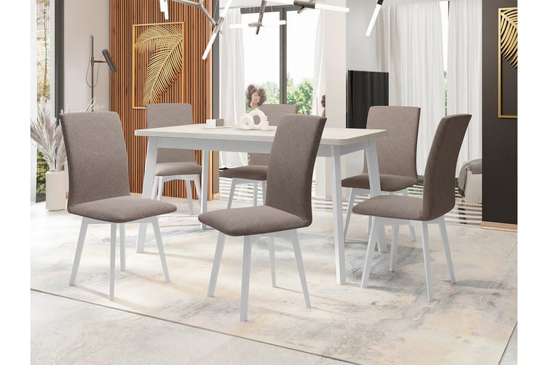 Patrickswell Matgrupp Beige/Vit - Möbler - Matplats - Matgrupp & matbord med stolar
