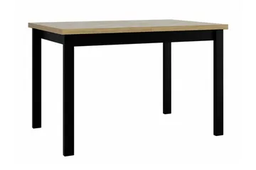 Patrickswell Rektangulär Utdragbar Matgrupp 120–150 cm – Matbord med Ekutseende och 4 Matstolar med Kryssrygg i Trä - Svart|Ljusbrun - Möbler - Matplats - Matgrupp & matbord med stolar