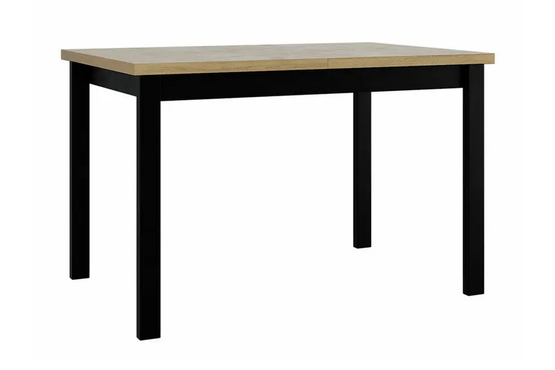 Patrickswell Rektangulär Utdragbar Matgrupp 120–150 cm – Matbord med Ekutseende och 4 Matstolar med Kryssrygg i Trä - Svart|Ljusbrun - Möbler - Matplats - Matgrupp & matbord med stolar