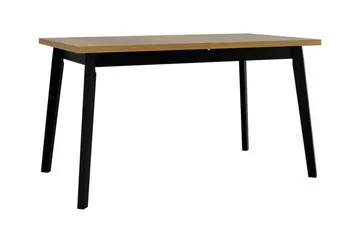 Patrickswell Rektangulär Utdragbar Matgrupp 140–180 cm – Matbord med Ekutseende och 6 Klädda Matstolar med Raka Ben - Svart|Beige|Brun - Möbler - Matplats - Matgrupp & matbord med stolar