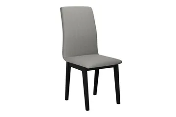 Patrickswell Rektangulär Utdragbar Matgrupp 140–180 cm – Matbord med Ekutseende och 6 Klädda Matstolar med Raka Ben - Svart|Ljusgrå|Brun - Möbler - Matplats - Matgrupp & matbord med stolar