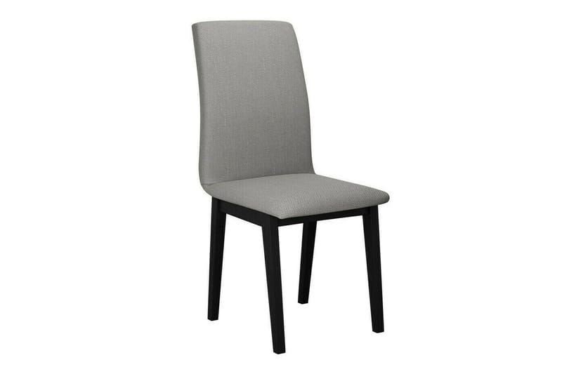 Patrickswell Rektangulär Utdragbar Matgrupp 140–180 cm – Matbord med Ekutseende och 6 Klädda Matstolar med Raka Ben - Svart|Ljusgrå|Natur - Möbler - Matplats - Matgrupp & matbord med stolar