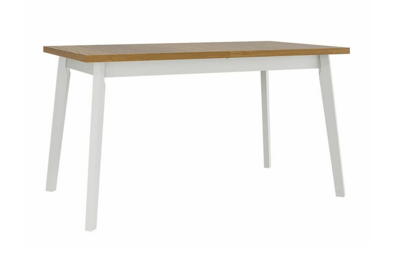Patrickswell Rektangulär Utdragbar Matgrupp 140–180 cm – Matbord med Ekutseende och 6 Klädda Matstolar med Raka Ben - Vit|Beige|Brun - Möbler - Matplats - Matgrupp & matbord med stolar