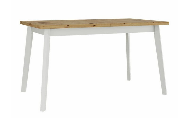 Patrickswell Rektangulär Utdragbar Matgrupp 140–180 cm – Matbord med Ekutseende och 6 Klädda Matstolar med Raka Ben - Vit|Beige|Natur - Möbler - Matplats - Matgrupp & matbord med stolar
