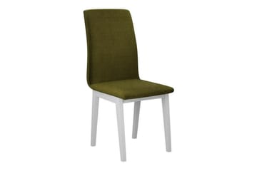 Patrickswell Rektangulär Utdragbar Matgrupp 140–180 cm – Matbord med Ekutseende och 6 Klädda Matstolar med Raka Ben - Vit|Olivgrön|Brun - Möbler - Matplats - Matgrupp & matbord med stolar
