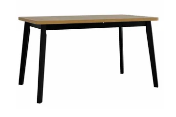 Patrickswell Rektangulär Utdragbar Matgrupp 140–180 cm – Matbord med Ekutseende och 6 Klädda Matstolar med Vinklade Ben - Svart|Beige|Brun - Möbler - Matplats - Matgrupp & matbord med stolar
