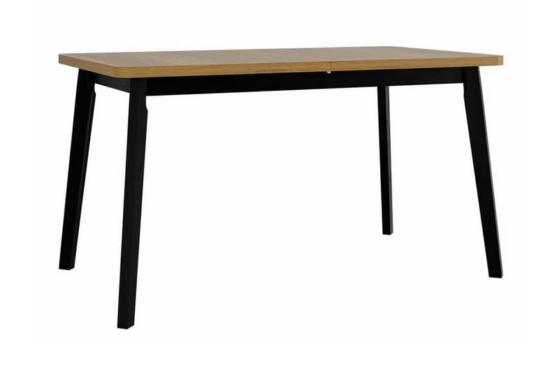 Patrickswell Rektangulär Utdragbar Matgrupp 140–180 cm – Matbord med Ekutseende och 6 Klädda Matstolar med Vinklade Ben - Svart|Beige|Brun - Möbler - Matplats - Matgrupp & matbord med stolar