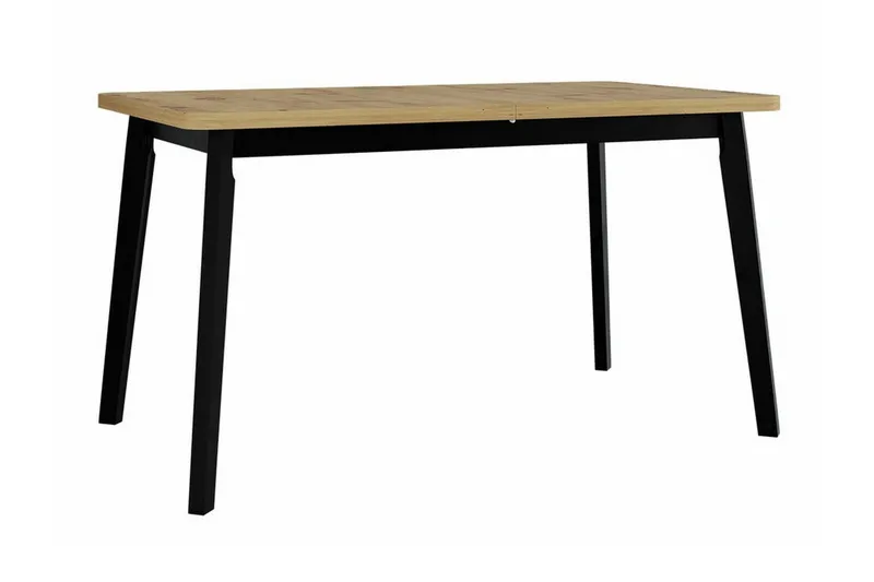 Patrickswell Rektangulär Utdragbar Matgrupp 140–180 cm – Matbord med Ekutseende och 6 Klädda Matstolar med Vinklade Ben - Svart|Beige|Natur - Möbler - Matplats - Matgrupp & matbord med stolar
