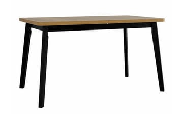 Patrickswell Rektangulär Utdragbar Matgrupp 140–180 cm – Matbord med Ekutseende och 6 Klädda Matstolar med Vinklade Ben - Svart|Grå|Brun - Möbler - Matplats - Matgrupp & matbord med stolar