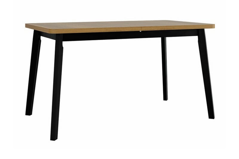 Patrickswell Rektangulär Utdragbar Matgrupp 140–180 cm – Matbord med Ekutseende och 6 Klädda Matstolar med Vinklade Ben - Svart|Grå|Brun - Möbler - Matplats - Matgrupp & matbord med stolar