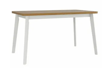 Patrickswell Rektangulär Utdragbar Matgrupp 140–180 cm – Matbord med Ekutseende och 6 Klädda Matstolar med Vinklade Ben - Vit|Beige|Brun - Möbler - Matplats - Matgrupp & matbord med stolar