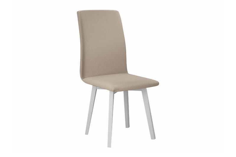 Patrickswell Rektangulär Utdragbar Matgrupp 140–180 cm – Matbord med Ekutseende och 6 Klädda Matstolar med Vinklade Ben - Vit|Beige|Ljusbrun - Möbler - Matplats - Matgrupp & matbord med stolar